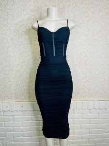 Black Corset Midi Dress