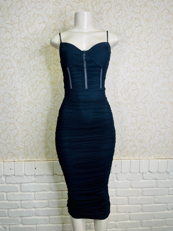 Black Corset Midi Dress