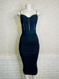 Black Corset Midi Dress