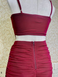 Burgundy Corset Top and Skirt