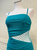Teal Rhinestone Dress