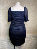 Black Shoulder Puff Dress
