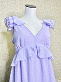 Lavender Dress with Ruffled Sleeves
