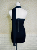 Black Scarf Dress with Rhinestone Detail