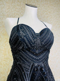 Black Sequin Mini Dress