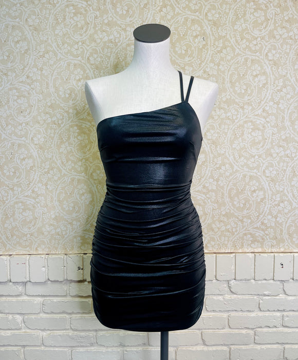 Black Foil Shiny Dress