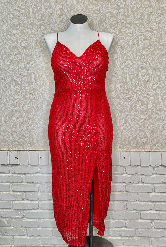 Red Sequin Dress