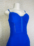 Royal Blue Corset Midi Dress
