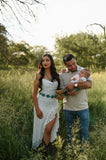 White High/Low Maxi Lace Dress