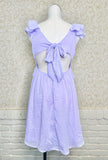 Lavender Dress with Ruffled Sleeves