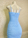 Baby Blue Long Pearl Dress