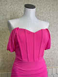Pink Sweetheart Off The Shoulder Dress