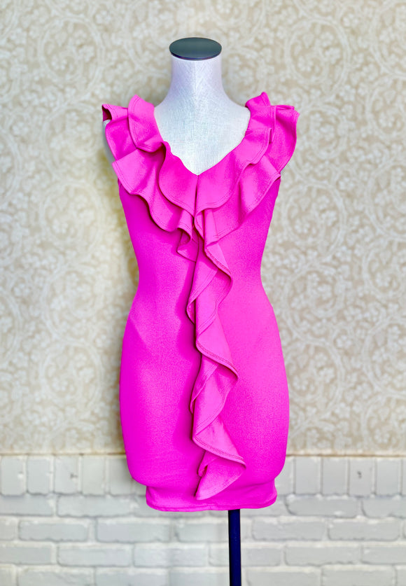 Fuchsia Ruffle Dress