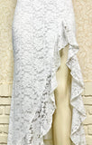 White High/Low Maxi Lace Dress