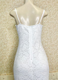 White High/Low Maxi Lace Dress