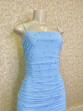 Baby Blue Long Pearl Dress