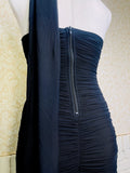 Black Scarf Dress with Rhinestone Detail