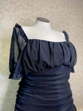 Black Shoulder Puff Dress