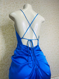 Royal Blue Satin Midi Dress