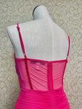 Hot Pink Rhinestone Strap Dress