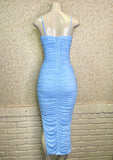 Baby Blue Long Pearl Dress