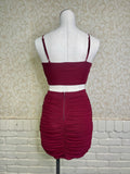 Burgundy Corset Top and Skirt