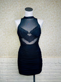 Black Mesh Lace Dress