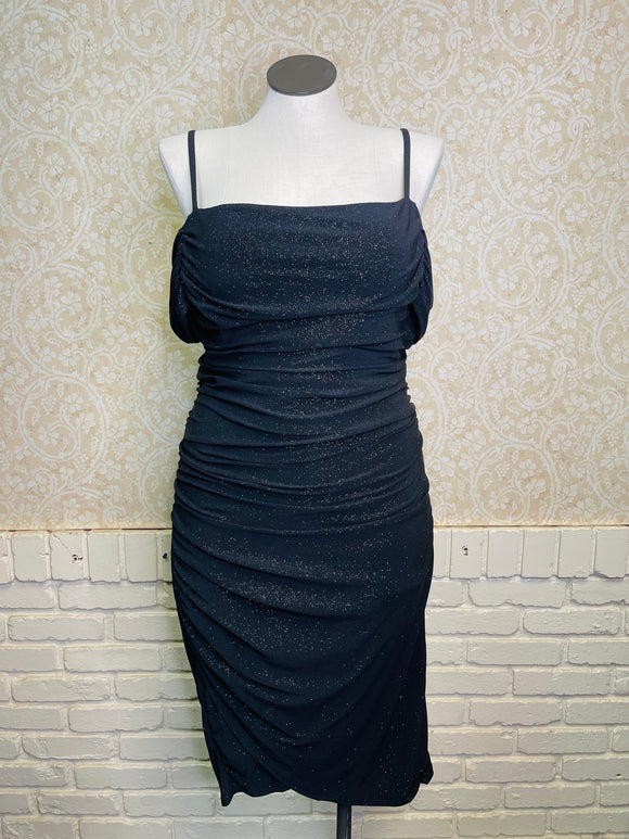 Black Glitter Off The Shoulder Dress