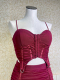 Burgundy Corset Top and Skirt