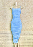 Baby Blue Long Pearl Dress