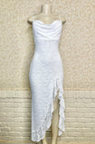White High/Low Maxi Lace Dress